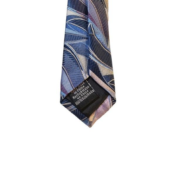 CONCEPTS by Claiborne Men's Silk Necktie Blue Multi Geometric 100% Silk Abstract - Picture 7 of 12